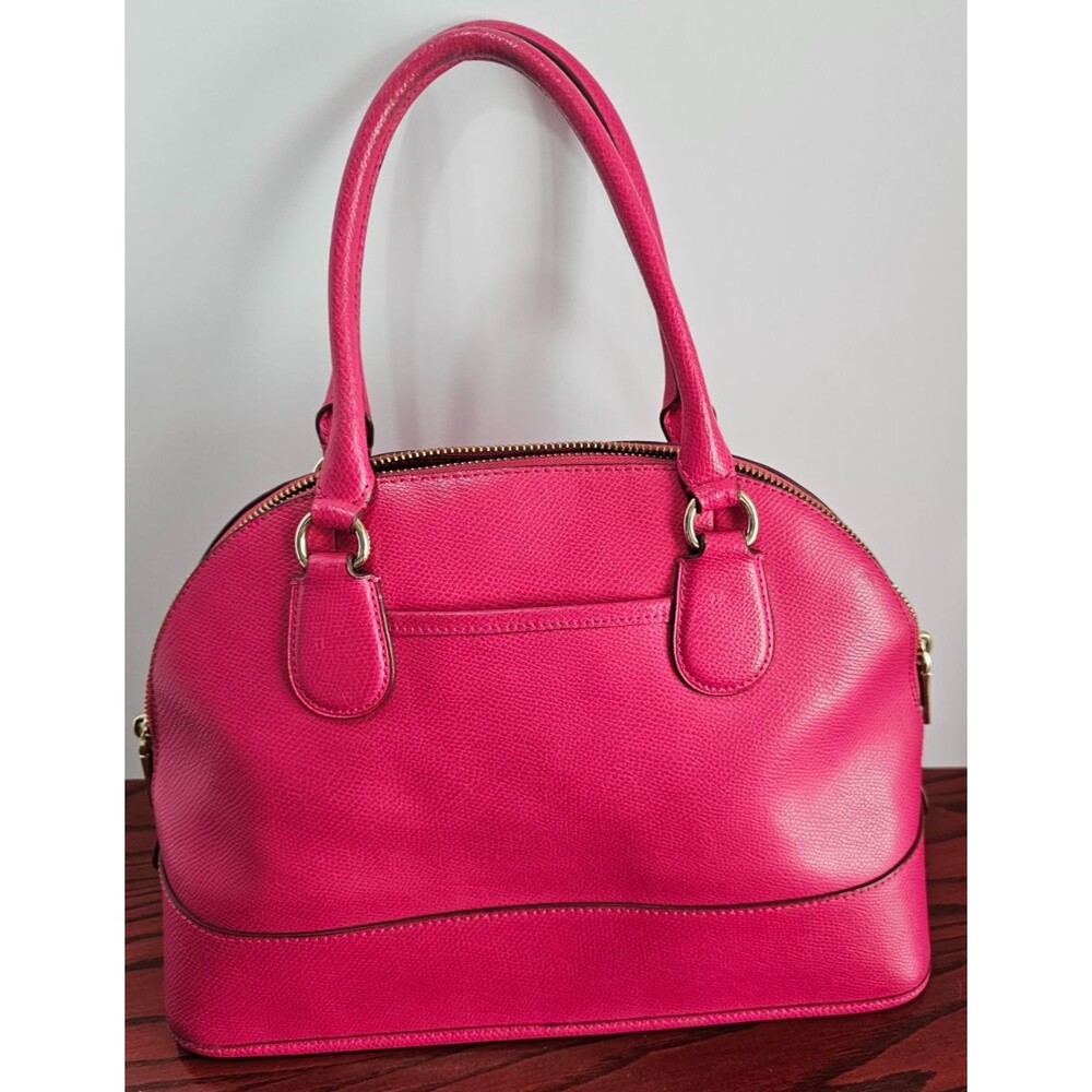 Coach Cora Dome Satchel Pink Crossgrain Leather Crossbody Gold Hardware - Picture 3 of 14